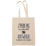 Sac Tote Bag rottweiler j'peux pas beige - Planetee
