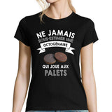 T-shirt femme palets octogénaire - Planetee