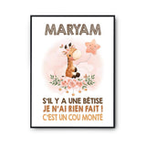 Affiche Maryam Cou Monté Girafe - Planetee