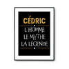 Affiche Cédric prénom mythe légende Jaune - Planetee