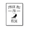 Affiche Pêche minimaliste j'peux pas Blanc Premium - Planetee