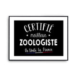 Affiche Zoologiste Homme Meilleur de France Métier - Planetee