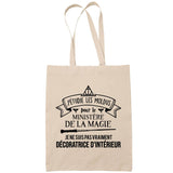 Sac Tote Bag Décoratrice d'intérieure ministère magie beige - Planetee