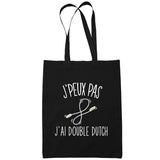 Sac Tote Bag Double Dutch Je peux pas Noir - Planetee