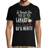 T-shirt Homme Canard | Je travaille dur - Planetee