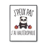 Affiche Haltérophilie j'peux pas Blanc Premium - Planetee