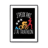 Affiche Triathlon j'peux pas Noir - Planetee