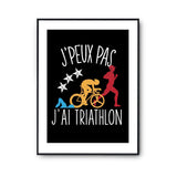 Affiche Triathlon j'peux pas Noir - Planetee