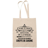 Sac Tote Bag Cheffe de Cuisinier ministère magie beige - Planetee