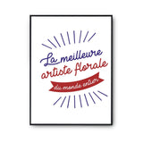 Affiche Artiste florale Femme Métier Meilleure du Monde entier - Planetee