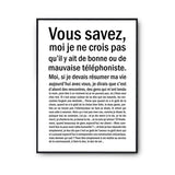 Affiche femme Téléphoniste Bonne ou mauvaise - Planetee