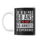 Mug 68 Ans Expérience Noir - Planetee