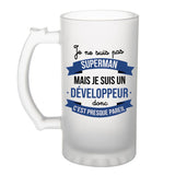 Chope de bière Je ne suis pas Superman, je suis Développeur - Planetee