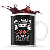 Mug personnalisable belote Prénom Femme Métier Age pour joueuse de cartes - Planetee