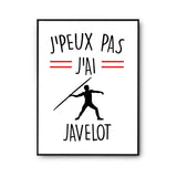 Affiche Javelot homme j'peux pas Blanc Premium - Planetee
