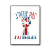 Affiche Anglais j'peux pas Blanc Premium - Planetee