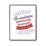 Affiche Community manager Femme Métier Meilleure du Monde entier - Planetee