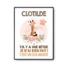 Affiche Clotilde Cou Monté Girafe - Planetee