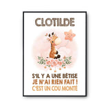 Affiche Clotilde Cou Monté Girafe - Planetee