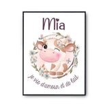 Affiche Mia Amour et Biberon de Lait Vache - Planetee