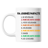Mug blanc Mots Croisés Journée Parfaite - Planetee