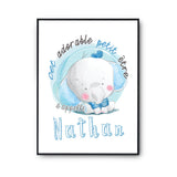 Affiche bébé prénom Nathan Éléphant - Planetee