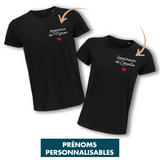 T-shirt couple Amoureux-se de XX | Prénom Personnalisable - Planetee