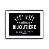 Affiche Bijoutière Femme Métier Meilleure de France - Planetee