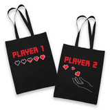 Sac Tote Bag Couple Player 1 - Player 2 - Planetee