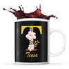 Mug noir Tessa Lettre Fleur - Planetee
