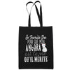 Sac Tote Bag Angora Je travaille dur Noir - Planetee