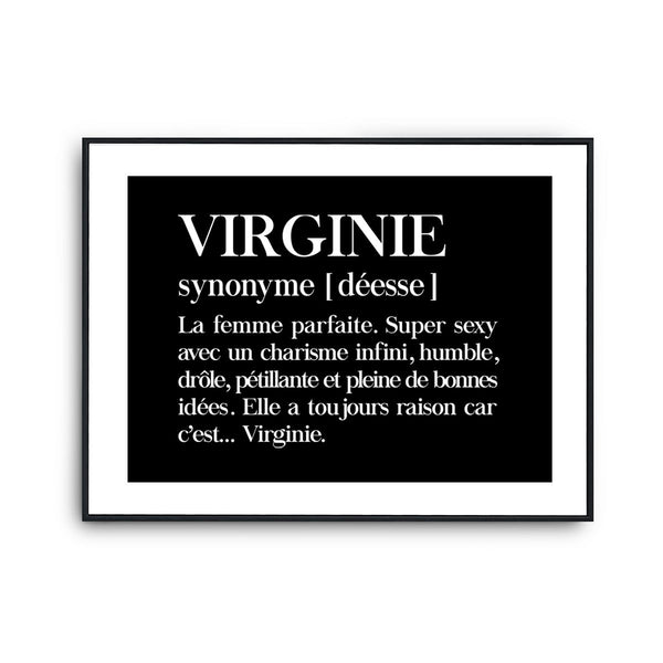 Affiche Virginie Pr nom d finition Humour Poster D coration