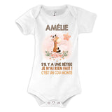 Body bébé Amélie Cou Monté Girafe - Planetee