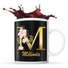 Mug noir Mélinda Lettre Fleur - Planetee