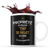 Mug noir Propriété du Meilleur Chef de Projet - Planetee