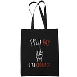 Sac Tote Bag Chômage Je peux pas Noir - Planetee