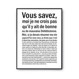 Affiche femme Diététicienne Bonne ou mauvaise - Planetee