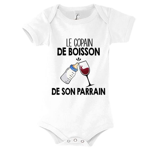 Body bébé Le copain de boisson de son parrain Vin - Planetee