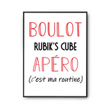 Affiche Rubik's Cube C'est ma Routine - Planetee