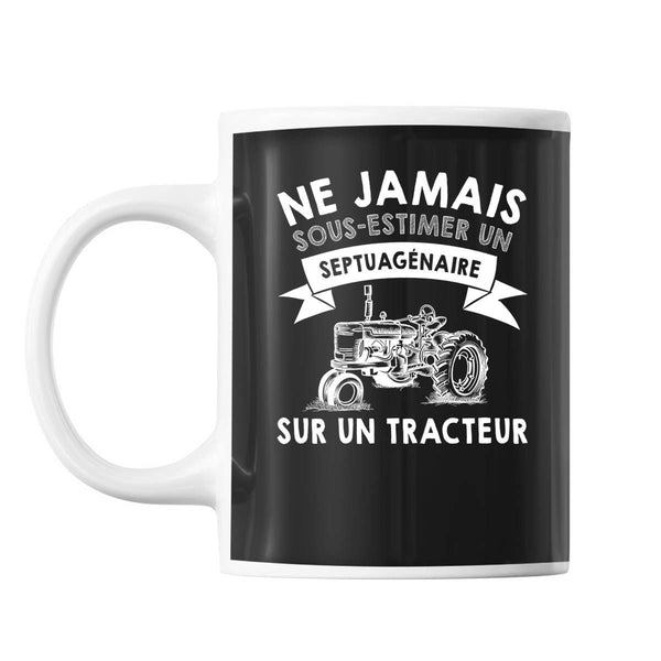 Mug tracteur Septuagénaire Homme 70 ans - Planetee