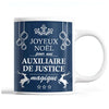 Tasse Noël Auxiliaire de Justice femme Bleu - Planetee