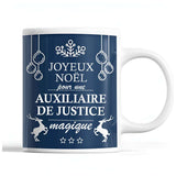 Tasse Noël Auxiliaire de Justice femme Bleu - Planetee