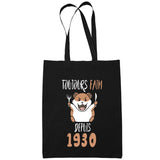 Sac Tote Bag Anniversaire 1930Toujours Faim Noir - Planetee