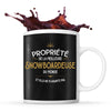 Mug noir Propriété de la Meilleure Snowboardeuse - Planetee