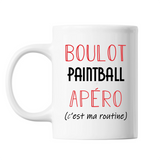 Mug Paintball C'est ma Routine Blanc - Planetee