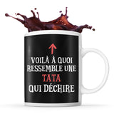 Mug noir Qui Dechire Tata - Planetee