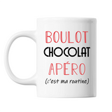 Mug Chocolat C'est ma Routine Blanc - Planetee
