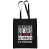 Sac Tote Bag 80 ans Expérience Noir - Planetee