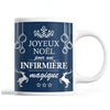 Tasse Noël Infirmière femme Bleu - Planetee