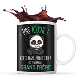 Mug noir Pas Touche Panda Grand Frère - Planetee